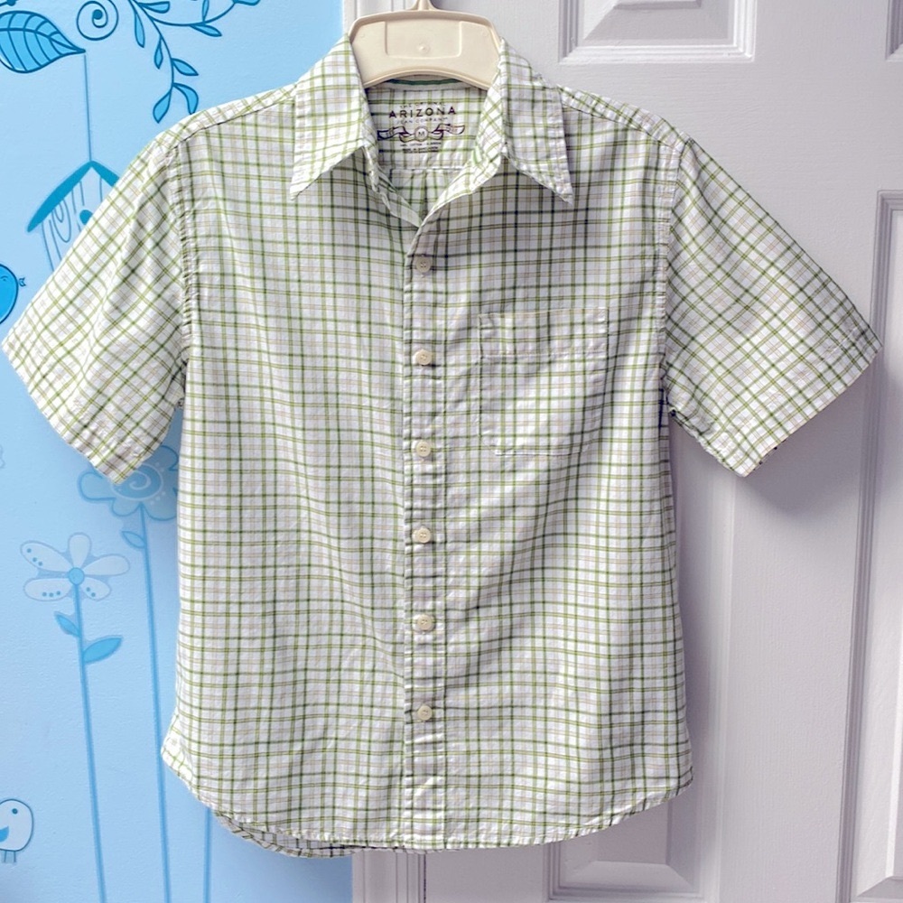The Original Arizona Jean Company 100% Cotton Boy's Plaid Shirt Size M Worn Once